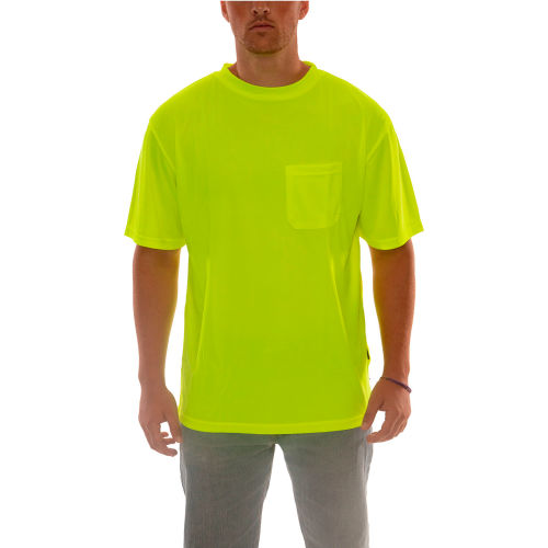 Tingley® Enhanced Visibility T-Shirt, Short Sleeve, 1 Pocket, Fl Lime, Small