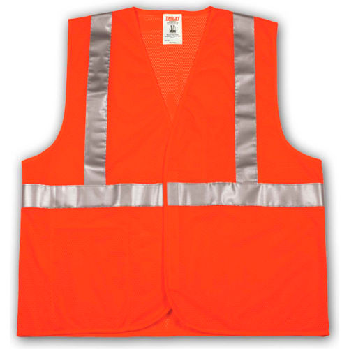 Tingley® V70629 Job Sight™ Class 2 Vest, Fluorescent Orange, Polyester  Mesh, L/XL
