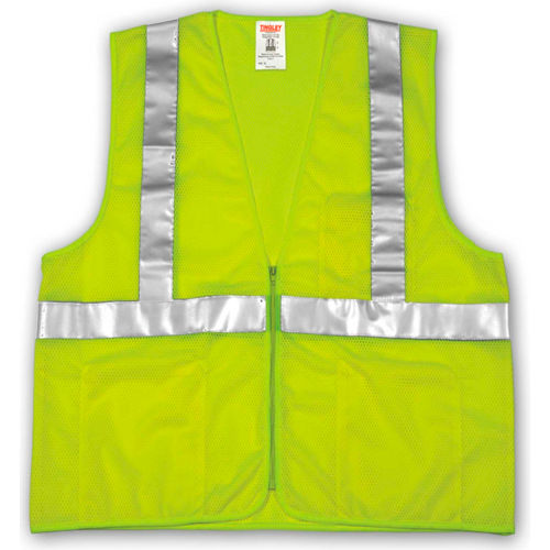 Tingley® V70632 Job Sight™ Class 2 Vest, Fluorescent Lime, Polyester Mesh,  2XL/3XL