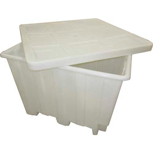 Romotech Plastic Gaylord Pallet Container 82125038 with Lid 50"L x 50"W