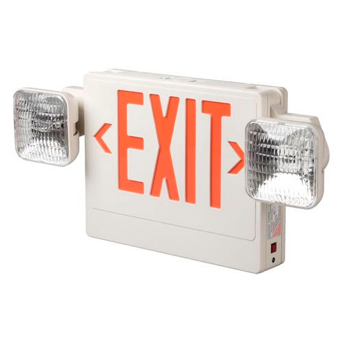 Emergi-Lite ELXN400R2SQLR LED Thermoplastic Combination Unit - White/Red 12W Remote Capacity