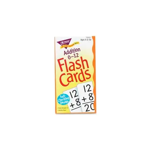 Trend® Math Addition 0-12 Flash Cards, 3" x 6", 91 Cards/Box