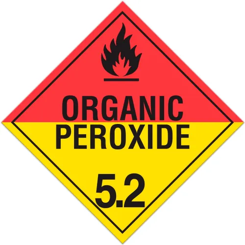 INCOM Manufacturing: Placards for Dangerous Goods - Organic Peroxides (Class 5.2), Tagboard, 10.75" x 10.75"