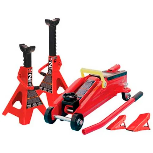 Torin T82001 Cric Idraulico 2 Ton + 2 Cavalletti | Solleva Auto E SUV | Martinetto Da Pavimento Con Ruote 360°