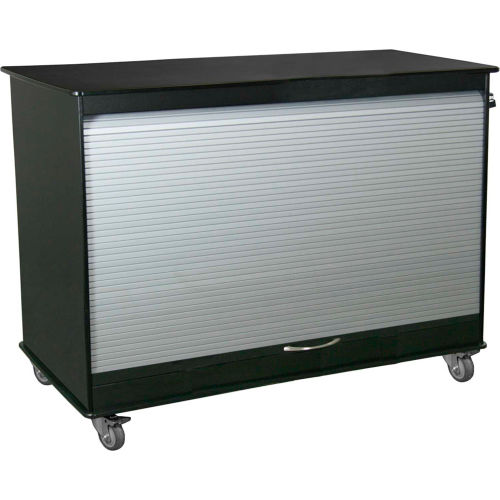 TrippNT™ 52937 Black/Silver Medium Polyethylene Mobile Lab Cabinet, 48"W x 24"D x 35"H