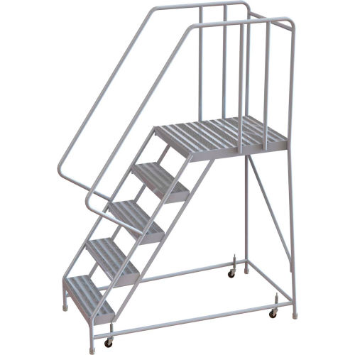 5 Step Aluminum Rolling Ladder, 24