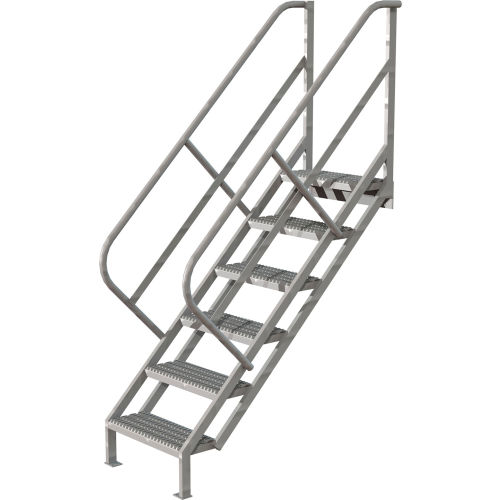 6 Step Industrial Access Stairway Ladder, Grip Strut - WISS106242