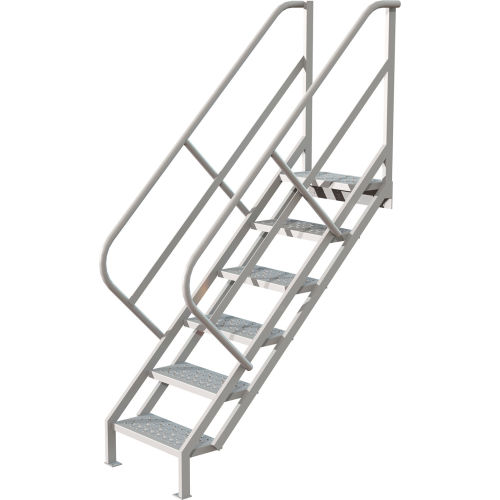 6 Step Industrial Access Stairway Ladder, Perforated - WISS106246