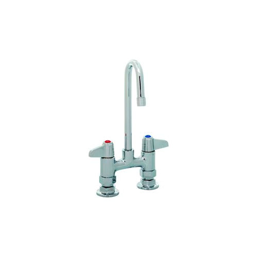 Equip by T&S 5F-4DLX00 4" Deck Mount Mixing Faucet Swivel, Base Only, Less Spout