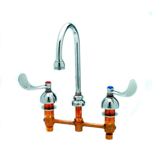 T&S® B-2990 Lavatory Faucet, Concealed Body, 8" Centerset, Cast Basin Spout, Lever Handles