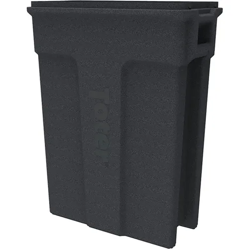 Toter® Slimline Rectangular Trash Can, 23 Gal. Cap., Dark Gray Granite