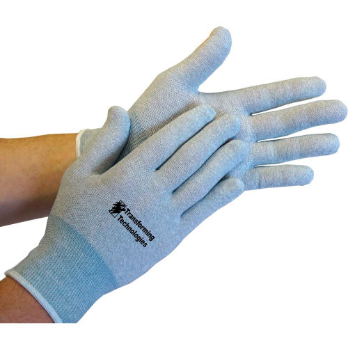 Transforming Technologies ESD Inspection Gloves, Uncoated, Medium, 12 Pairs/Pack