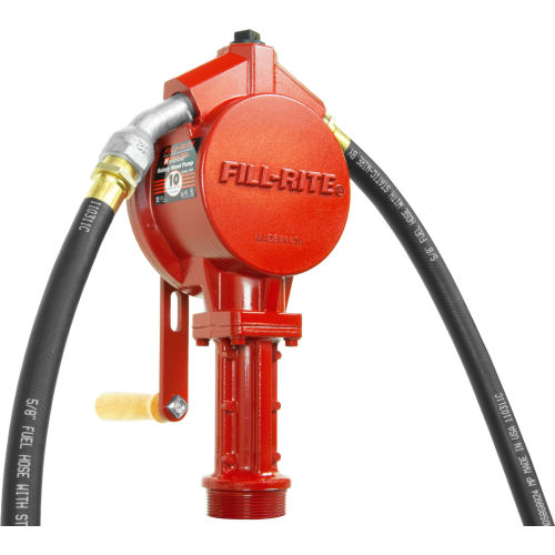 Fill-Rite FR112, Rotary Hand Pump w/20&quot; Steel Telescoping Suction Pipe, 10 Gals per 100 revolutions