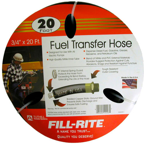 Fill-Rite FRH07520, 3/4&quot; x 20' Retail Hose Designed for Use with All Electric Pumps