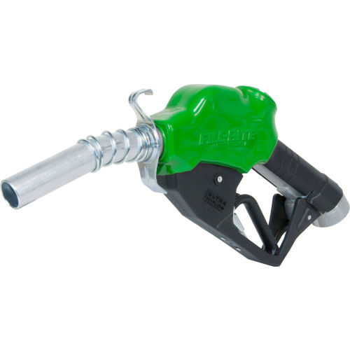 Fill-Rite N100DAU12G, 1" Automatic Nozzle with Hook, Green Body, 5-25 GPM, End of Delivery Hose