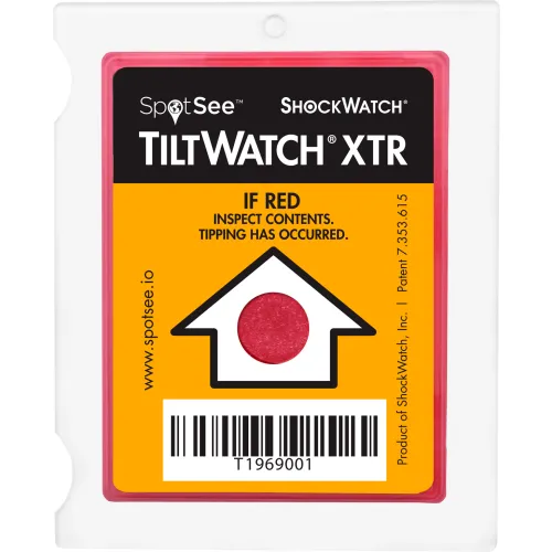 SpotSee™ TiltWatch® XTR Tilt Indicator W/ Anti Vibration Mechanism, 100/Box