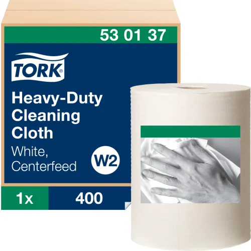 Tork® Heavy-Duty Cleaning Cloth, 12-3/5"x10", White, 400/Carton