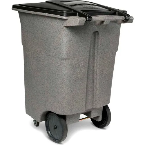 Toter Heavy Duty Two-Wheel Trash Cart w/Casters, 96 Gallon Graystone -  ACC96-01GST