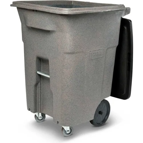 Toter 96 Gallon Black Rolling Outdoor Garbage/Trash Can with