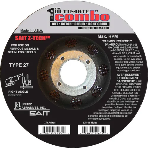 United Abrasives - Sait 22390 Depressed Center Wheel T27 Ultimate