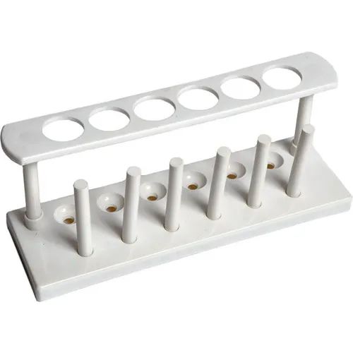 United Scientific™ Test Tube Rack, 6 Places, Plastic, White