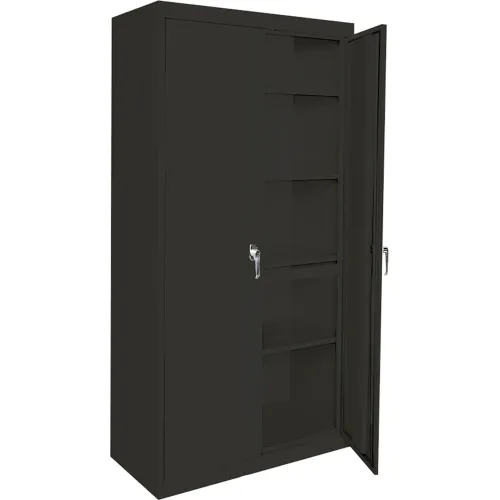 Steel USA AllWelded Storage 4 Fixed Shelves, 24"W x 18"D x 72"H, Black