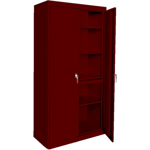 Steel Cabinets USA Magnum Series All-Welded Storage Cabinet, 36"Wx18"Dx72"H, Wine Red