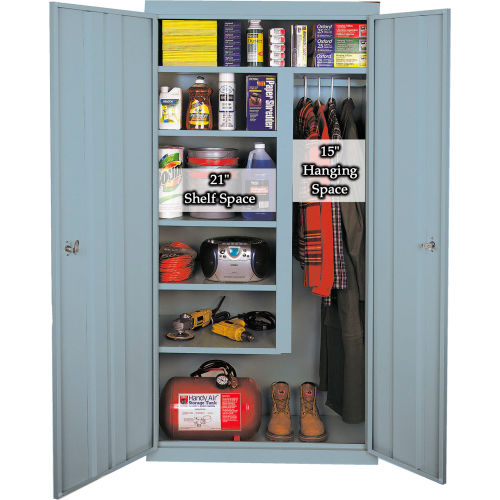 Steel Cabinets USA All-Welded Combination Cabinet, 36"Wx21"Dx72"H, Denim Blue