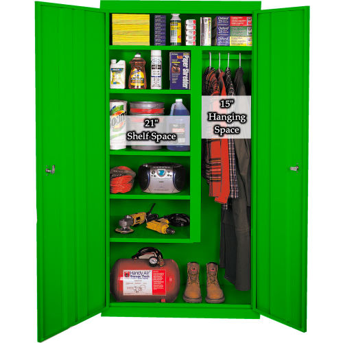 Steel Cabinets USA All-Welded Combination Cabinet, 36"Wx21"Dx72"H, Leaf Green