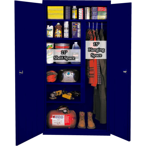 Steel Cabinets USA All-Welded Combination Cabinet, 36"Wx21"Dx72"H, Navy