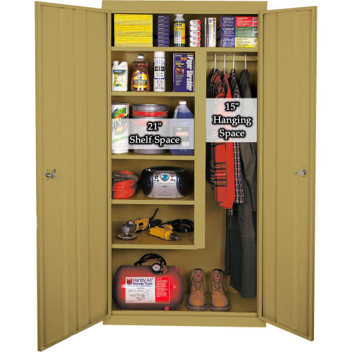 Steel Cabinets USA All-Welded Combination Cabinet, 36"Wx21"Dx72"H, Tropic Sand