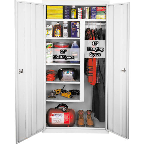 Steel Cabinets USA All-Welded Combination Cabinet, 36"Wx21"Dx72"H, White