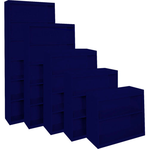 Steel Cabinets USA All-Welded Bookcase, 36"Wx13"Dx72"H, Navy