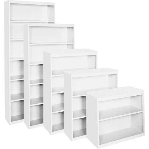 Steel Cabinets USA All-Welded Bookcase, 36"Wx13"Dx72"H, White