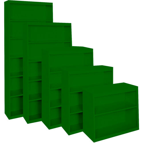Steel Cabinets USA All-Welded Bookcase, 36"Wx18"Dx72"H, Leaf Green