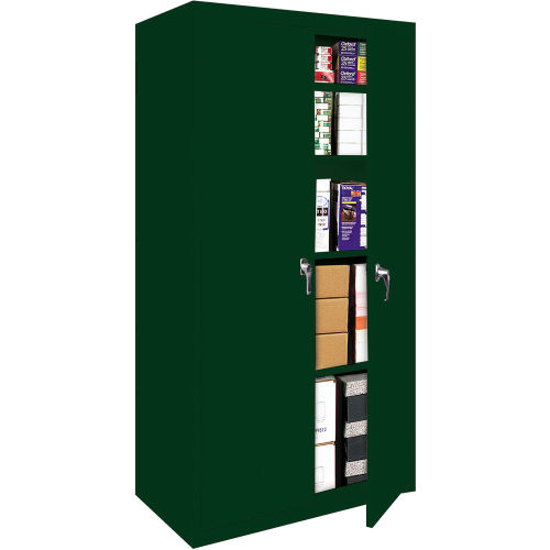 Steel Cabinets USA Fixed Shelf All-Welded Storage Cabinet, 30"Wx18"Dx72"H, Hunter Green