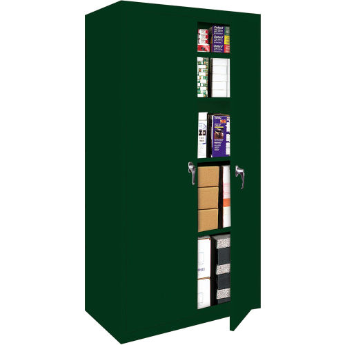 Steel Cabinets USA Fixed Shelf All-Welded Storage Cabinet, 36"Wx18"Dx72"H, Hunter Green