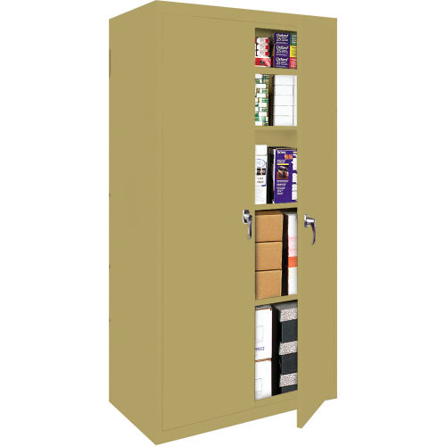 Steel Cabinets USA Fixed Shelf All-Welded Storage Cabinet, 42"Wx18"Dx72"H, Tropic Sand