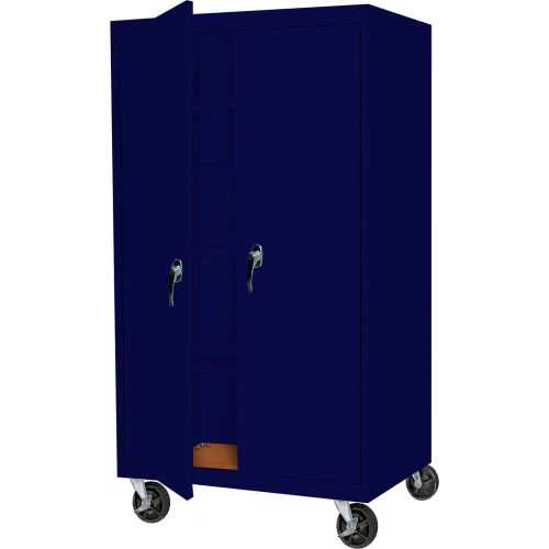 Steel Cabinets USA Mobile All-Welded Cabinet, 36"Wx24"Dx72"H, Navy
