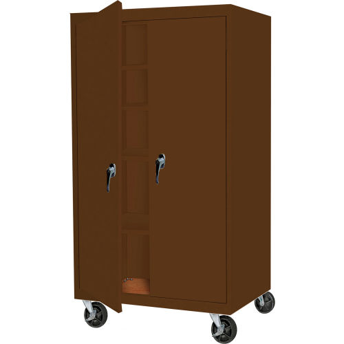 Steel Cabinets USA Mobile All-Welded Cabinet, 36"Wx24"Dx78"H, Walnut