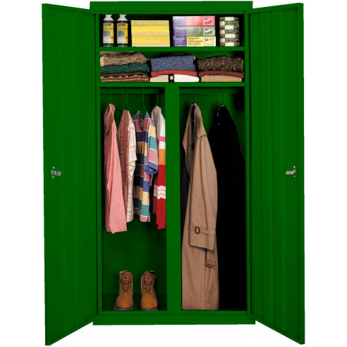 Steel Cabinets USA All-Welded Wardrobe Cabinet, 36"Wx24"Dx72"H, Leaf Green