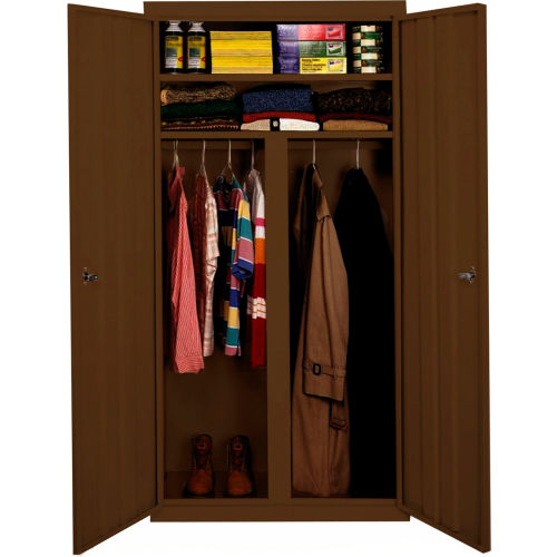 Steel Cabinets USA All-Welded Wardrobe Cabinet, 36"Wx24"Dx72"H, Walnut