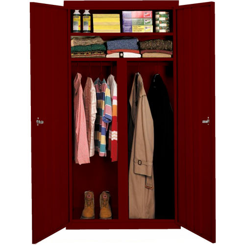 Steel Cabinets USA All-Welded Wardrobe Cabinet, 36"Wx24"Dx72"H, Wine Red