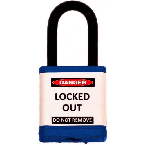 ZING 700 Series Padlock, 1-1/2" Shackle, Blue, Keyed Different