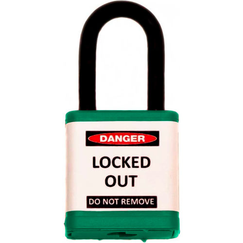 ZING 700 Series Padlock, 1-1/2" Shackle, Green, Keyed Different