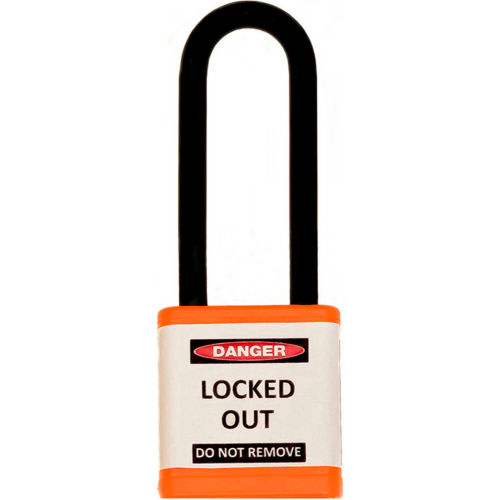 ZING 700 Series Padlock, 3" Shackle, Orange, Keyed Alike
