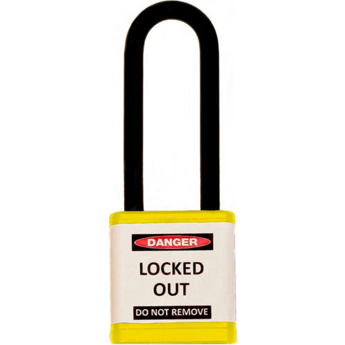 ZING 700 Series Padlock, 3" Shackle, Yellow, Keyed Different