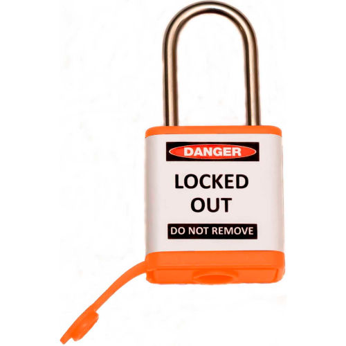 ZING 800 Series Padlock, 1-1/2" Shackle, Orange, Keyed Different