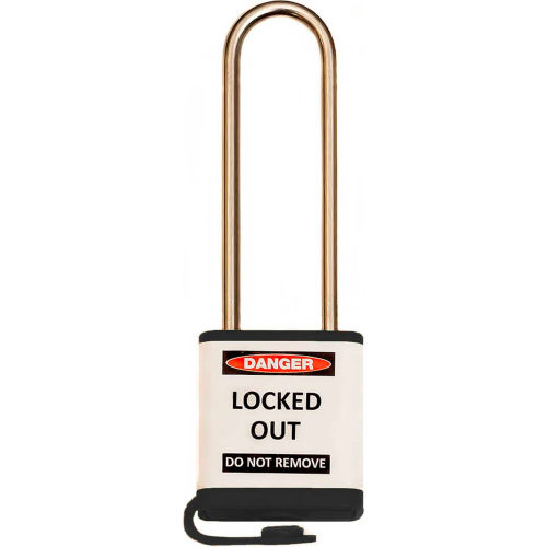 ZING 800 Series Padlock, 3" Shackle, Black, Keyed Different
