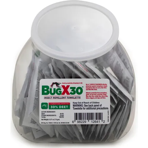 CoreTex® Bug X 30 12641 Insect Repellent, 30 DEET, Towelette, Fish Bowl, 50 Packets